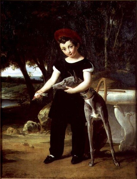 Henryk Francuski (1820-83) Książę Bordeaux w domu księżnej Angouleme w zamku Villeneuve lEtang, 1826 r. autorstwa Francois Edouard Picot