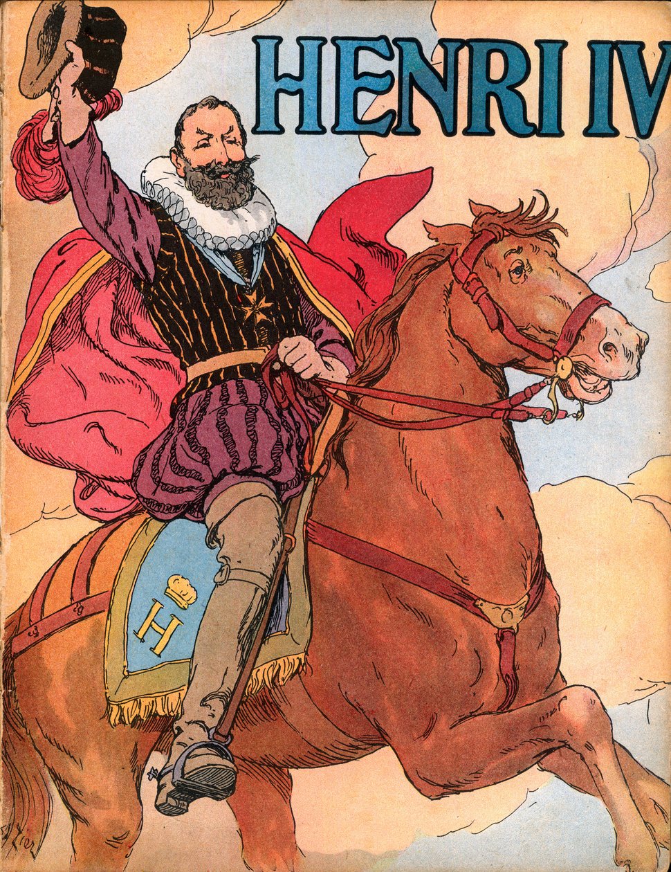 Król Henryk IV (1553-1610) (król Francji Henryk IV) Ilustracja Francois Edouard Zier (1856-1924) w Our-glories-nationales”” 1920 autorstwa Francois Edouard Zier