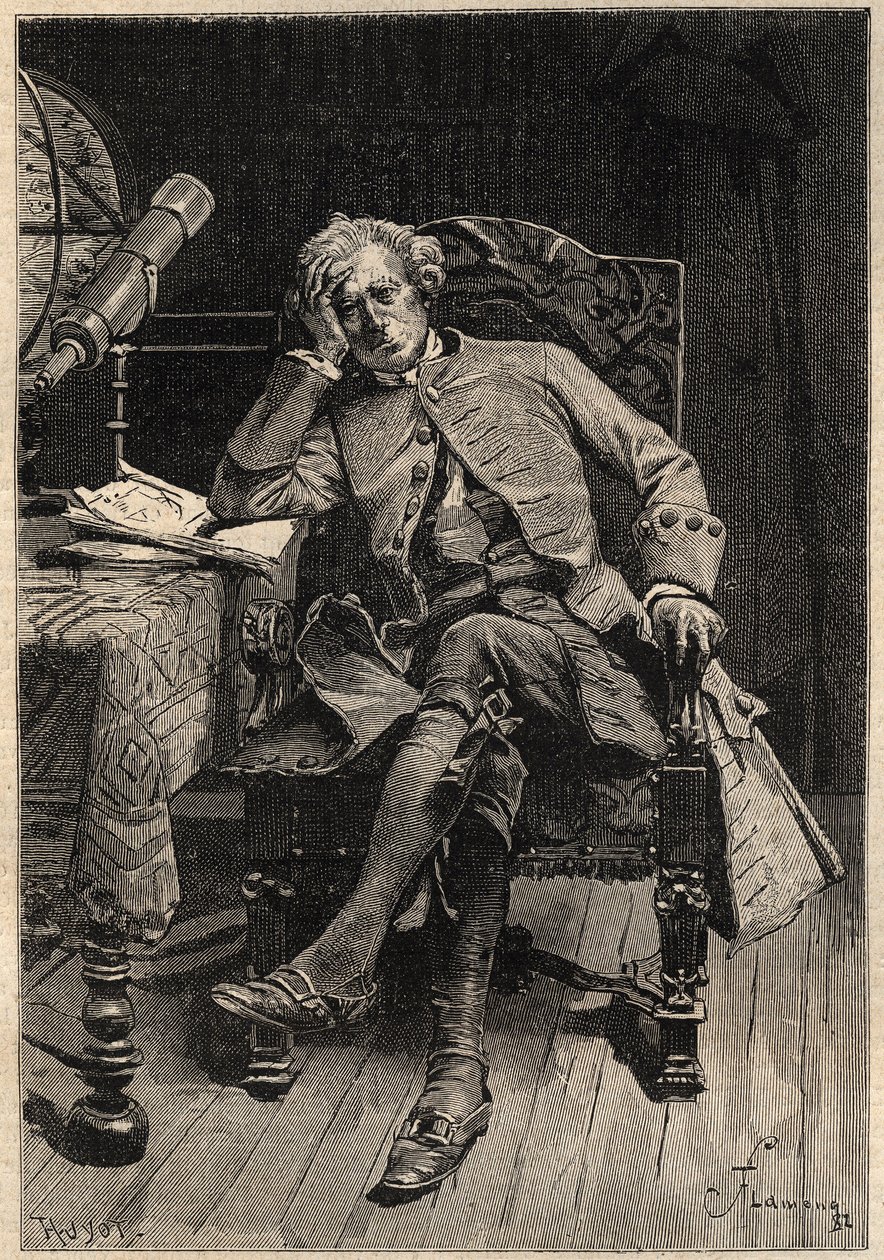 Guy Mannering - XIX-wieczna ilustracja do powieści Waltera Scotta „Guy Mannering or The Astrologer” (1771-1832) grawerowana wg Flameng autorstwa Francois Flameng