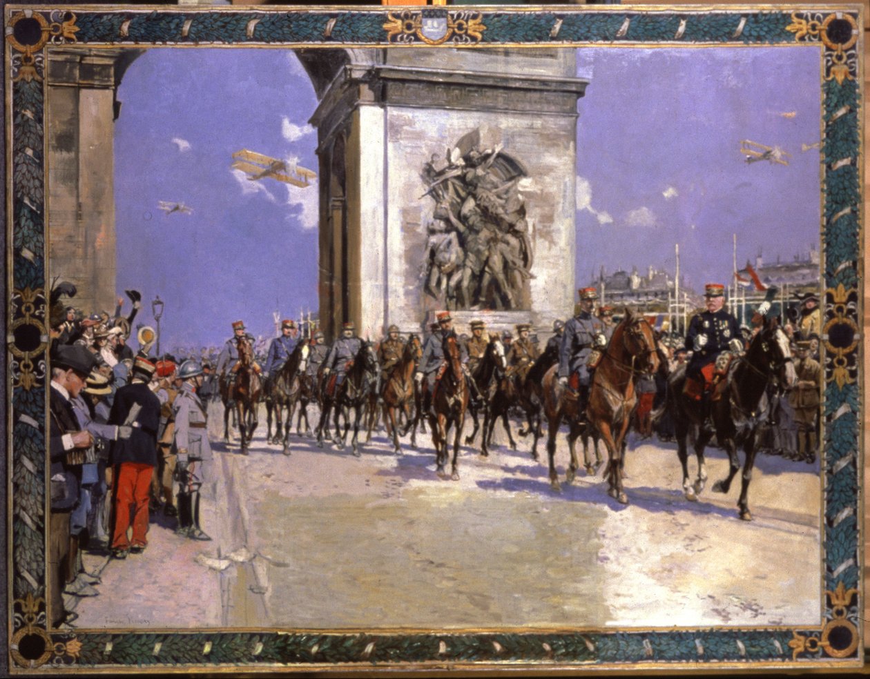 Historia. Francja. Pierwsza wojna światowa. Parada Zwycięstwa w Paryżu, 4 lipca autorstwa Francois Flameng
