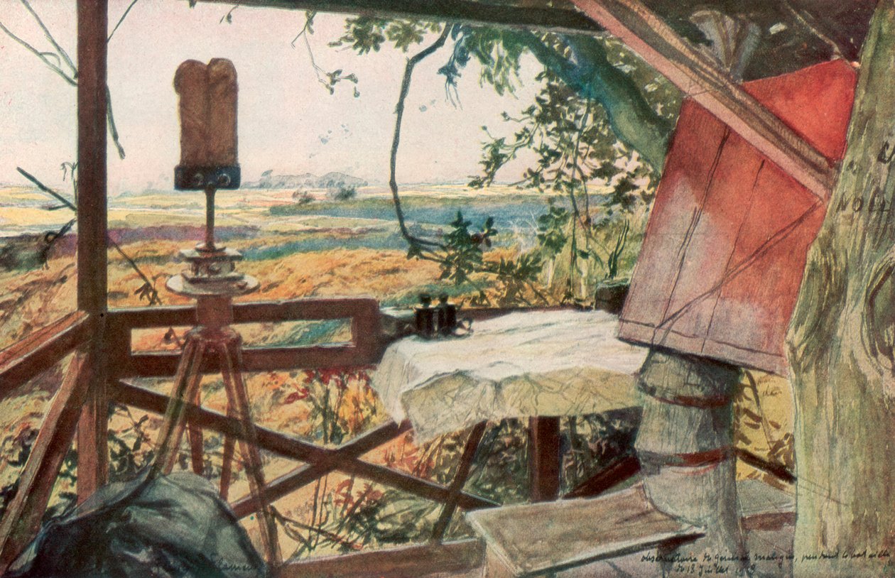 Punkt obserwacyjny generała Mangina, 18 lipca 1918, Villers-Cotterets, Aisne, Francja, 1926. autorstwa Francois Flameng