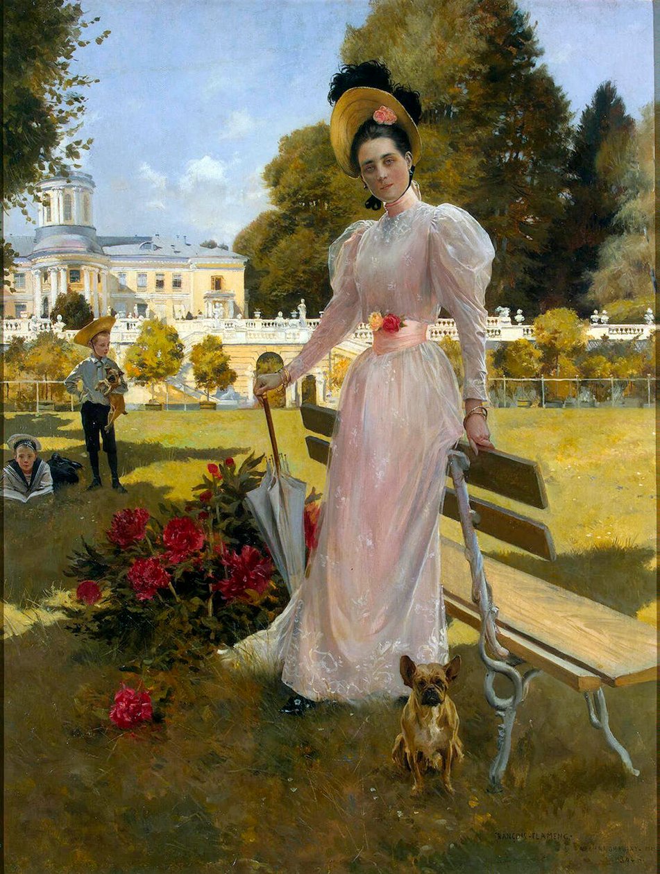 Portret księżniczki Zinaidy Jusupowej z dwoma synami w Archangielsku”, 1894. autorstwa Francois Flameng