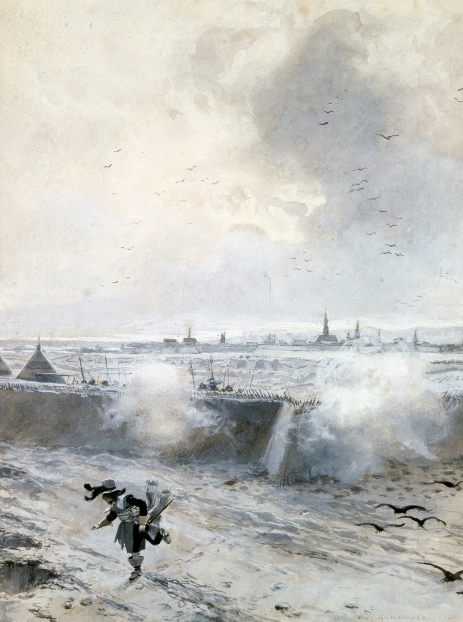 „Oblężenie Arras, za Ludwika XIII”, wojna trzydziestoletnia, 1640 koniec XIX i początek XX wieku autorstwa Francois Flameng