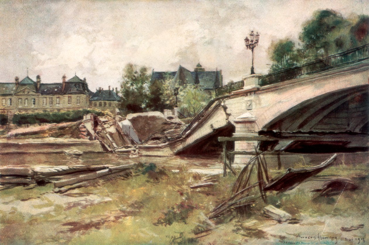 Most w Aisne, Francja, 1915, 1926. autorstwa Francois Flameng