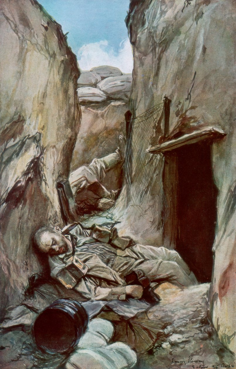 The Conquered Trenches of Perthes, Szampania, Francja, październik 1915, 1926. autorstwa Francois Flameng