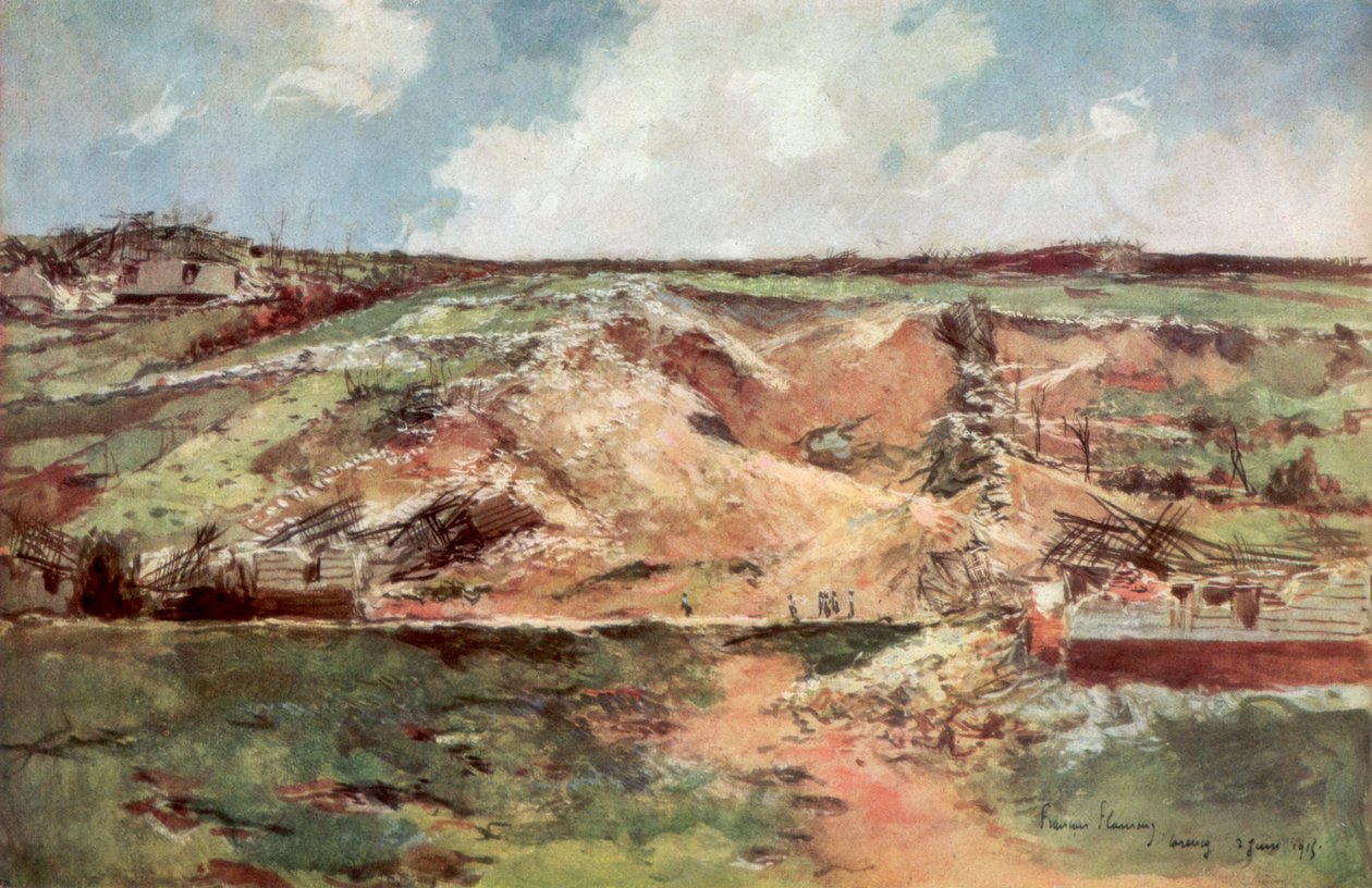 The Lejek Carency, Artois, Francja, czerwiec 1915, 1926. autorstwa Francois Flameng