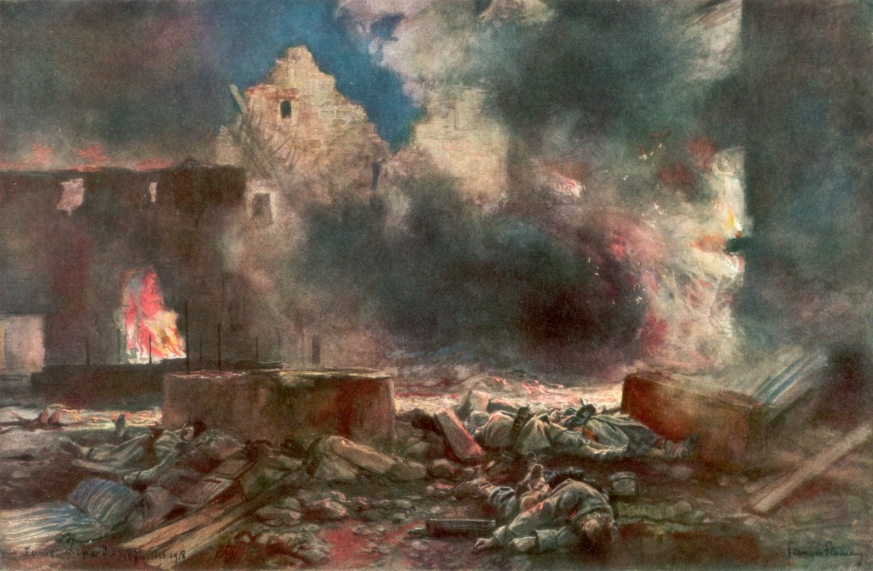 Farma Lessard, między Marizy i Neuilly Saint Front, Francja, 18 lipca 1918, 1926. autorstwa Francois Flameng