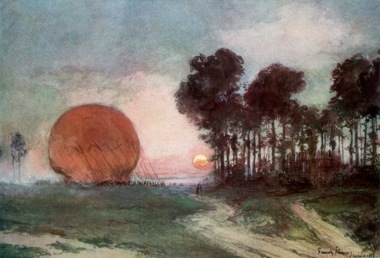 Powrót balonu, Artois, Francja, 10 czerwca 1915, 1926 autorstwa Francois Flameng