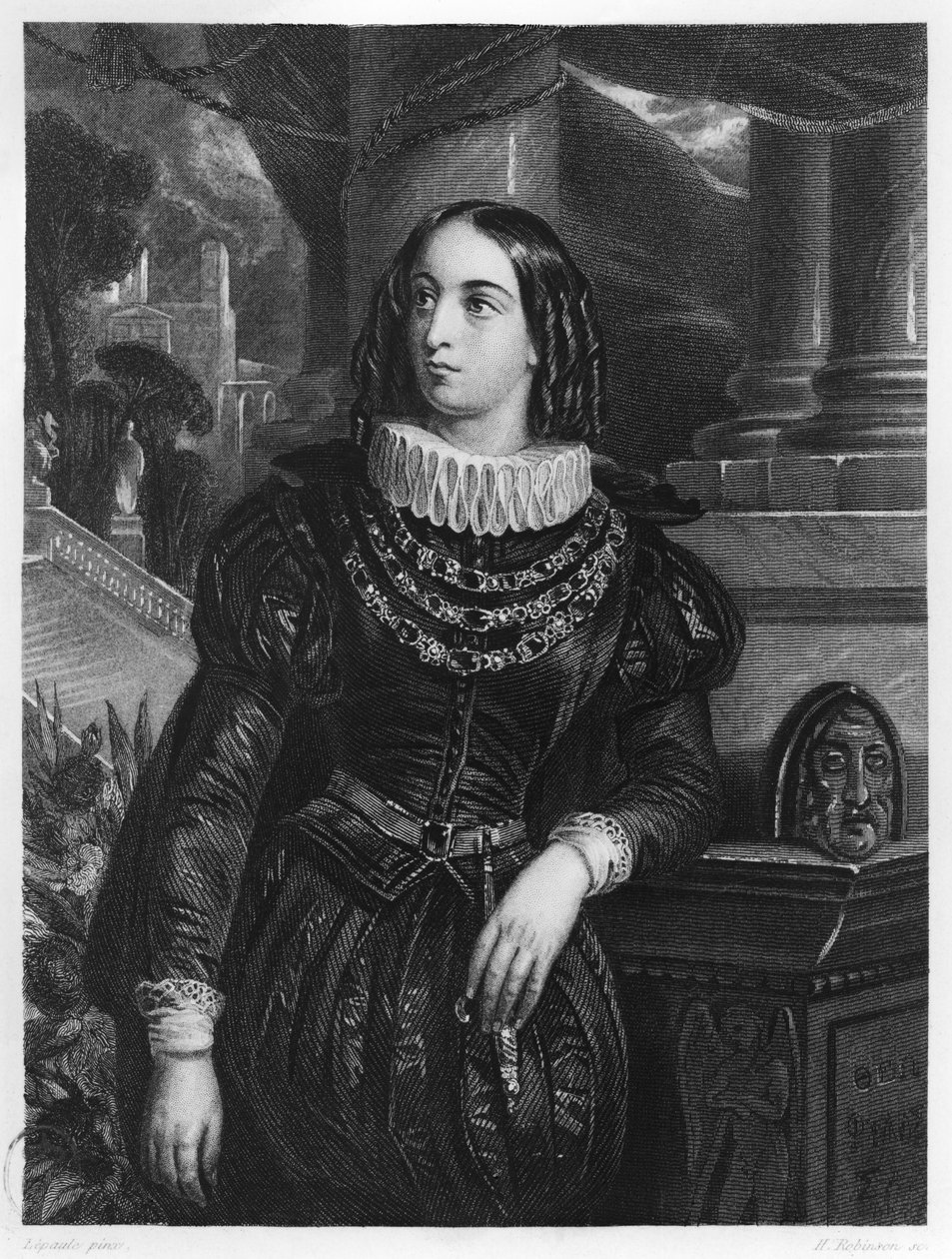Lelia, ilustracja z "Lelia" George Sand (1804-76) rytowana przez Johna Henry