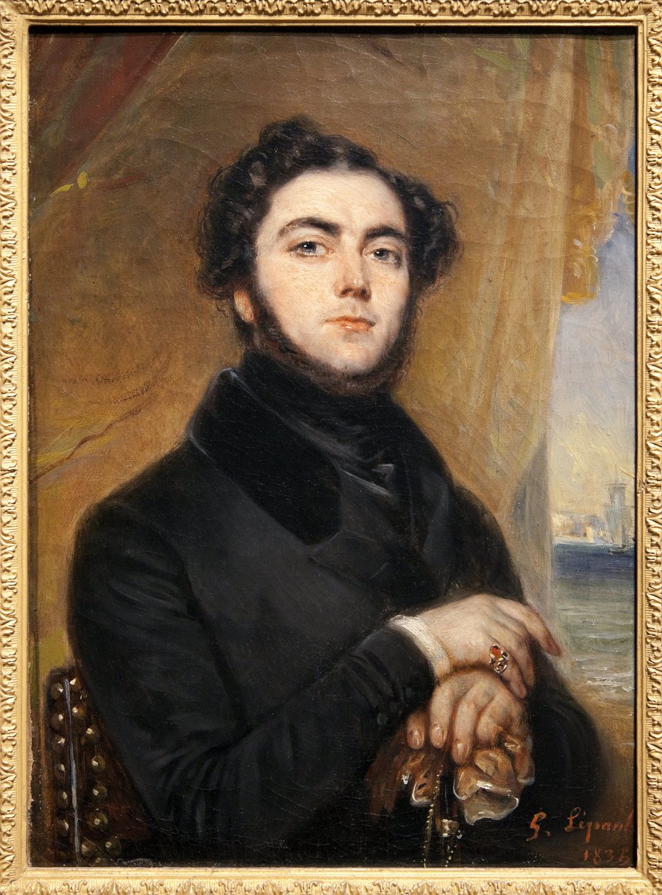 Portret Eugeniusza Sue (1804-1857), francuskiego pisarza, autora Misteriów Paryża i wędrownego Żyda. Obraz Gabriela Lepaulle (1804-1886). Fotografia, KIM Youngtae, Paryż, Musee Carnavalet. autorstwa Francois Gabriel Guillaume Lepaulle
