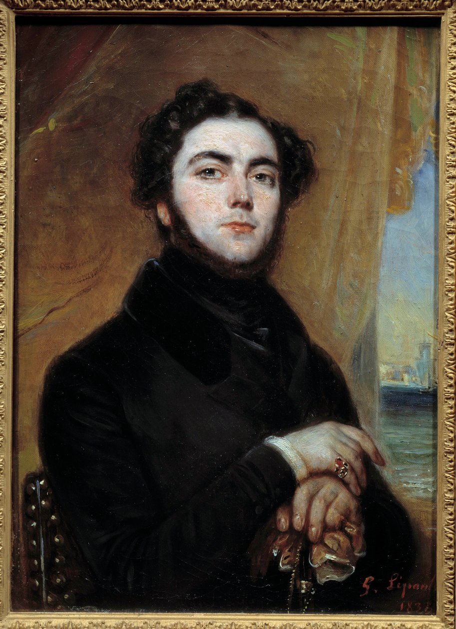 Portret Eugene Sue (1804-1857) powieściopisarz Obraz Francois Gabriel Lepaulle (1804-1886) 1836 Nd. 0,35x0,25 m Paryż, Musee Carnavalet autorstwa Francois Gabriel Guillaume Lepaulle