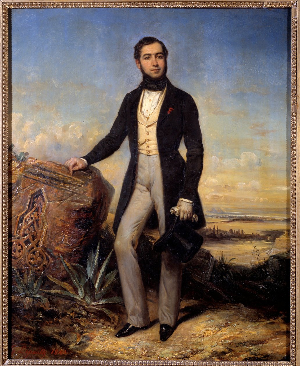 Portret Ferdynanda de Lessepsa (1805-1894), francuskiego dyplomaty i przedsiębiorcy. Obraz Francois Gabriel Lepaulle (1804-1886) autorstwa Francois Gabriel Guillaume Lepaulle
