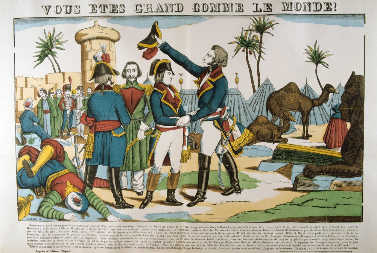 Napoleon i generał Kleber na wyprawie do Egiptu, 1798, c1835 autorstwa Francois Georgin