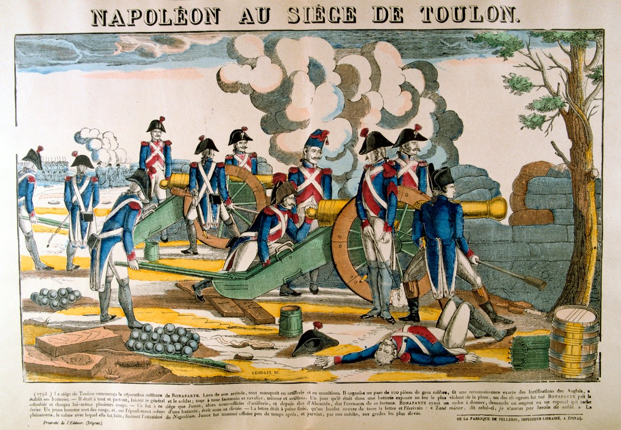 Napoleon podczas oblężenia Tulonu, 1793, c1835 autorstwa Francois Georgin