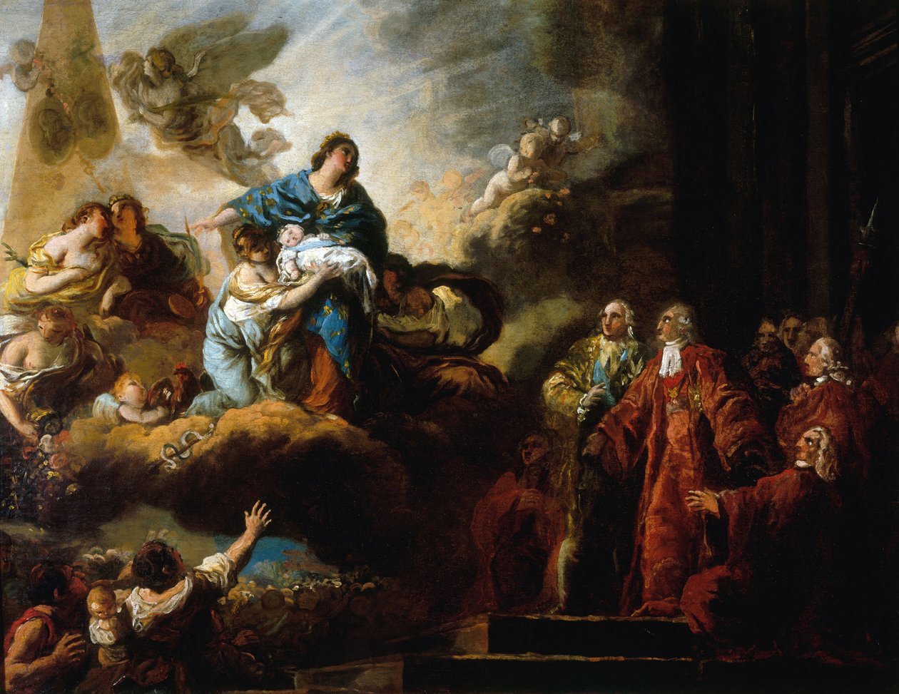 Narodziny Delfina 22 sierpnia 1781 autorstwa Francois Guillaume Menageot