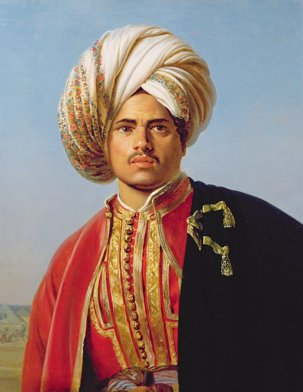 Turban osmańskiego wojownika autorstwa Francois Henri Alexandre La Fond
