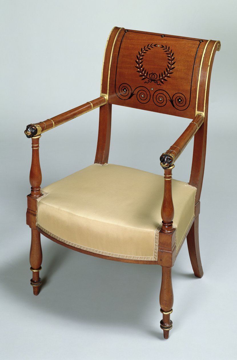 Fotel Fontainebleau, 1796-1803 (mahoń) autorstwa Francois Honore Georges Jacob Desmalter