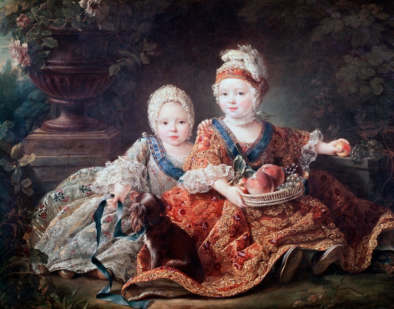 Książę Berry (później Ludwik XVI) i hrabia Prowansji (później Ludwik XVIII) jako dzieci autorstwa Francois Hubert Drouais