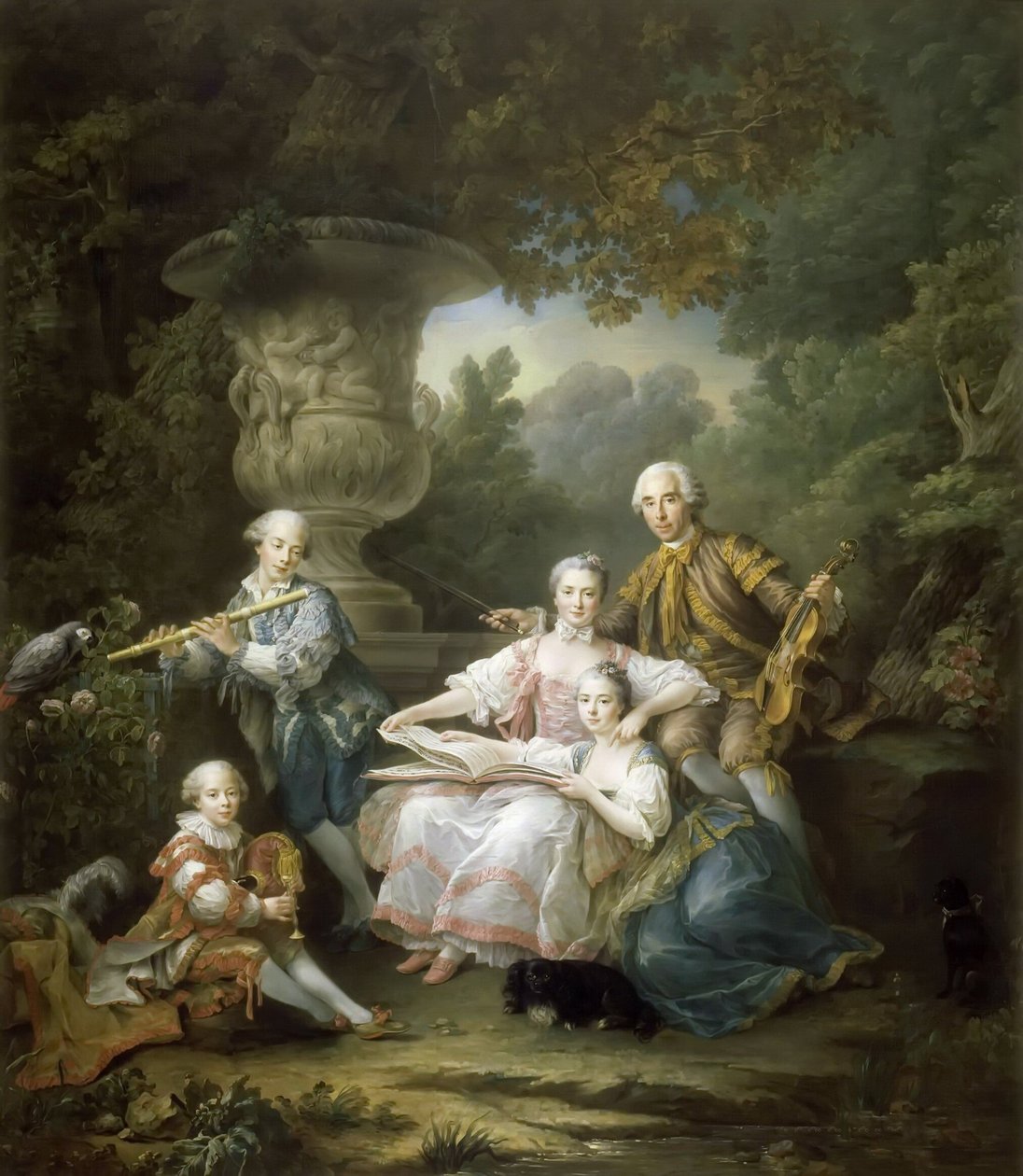 Ludwik II du Bouchet de Sourches z rodziną autorstwa Francois Hubert Drouais
