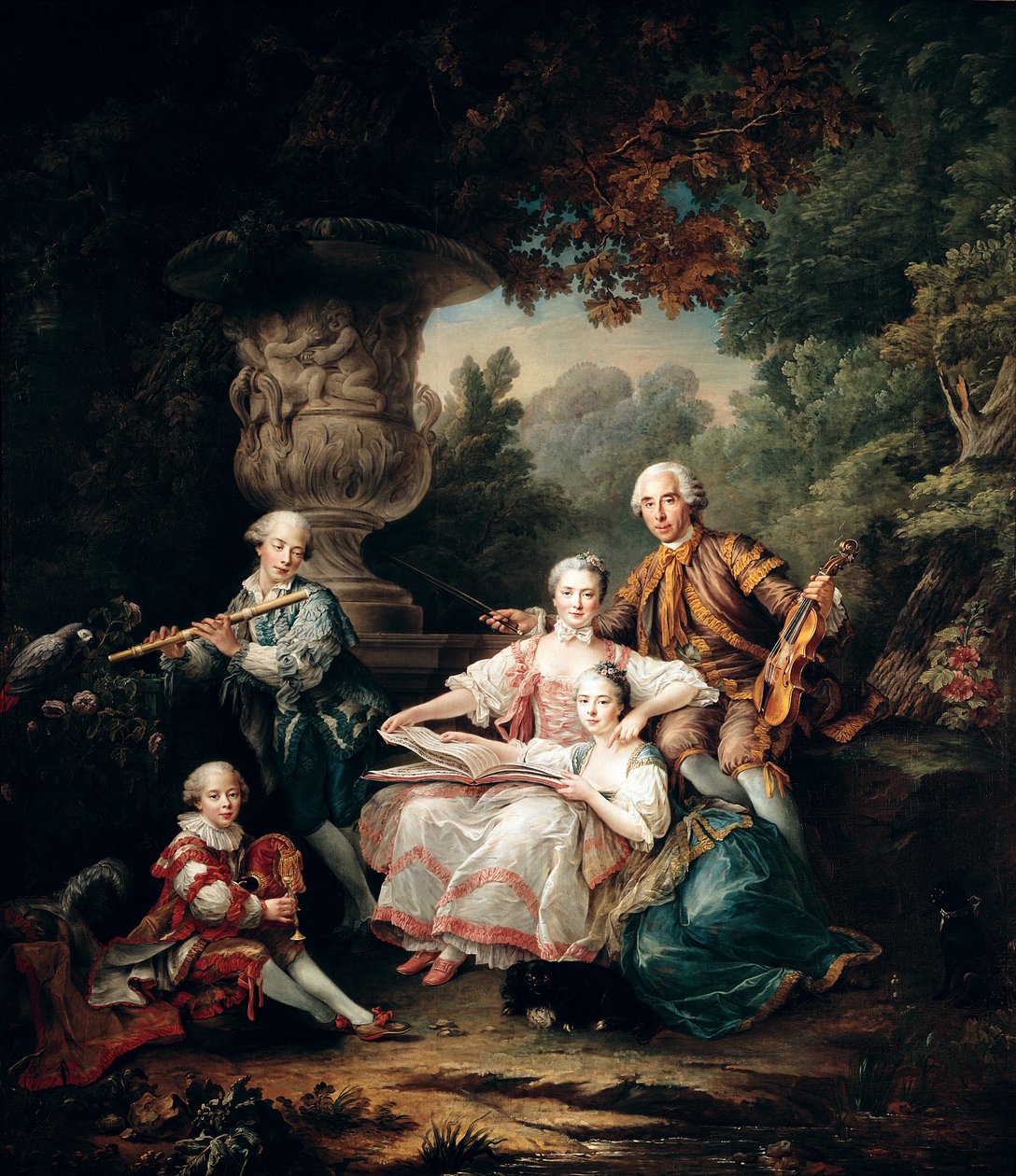 Луис ду Буше (1645-1716) Маркиз де Соурш ба түүний гэр бүл, 1750 он autorstwa Francois Hubert Drouais