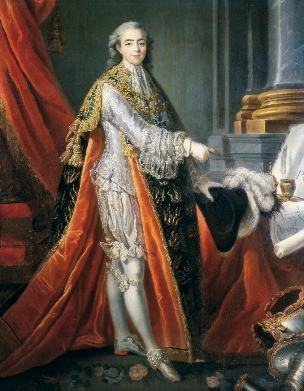 Portret Karola X Burbona (olej na płótnie) autorstwa Francois Hubert Drouais
