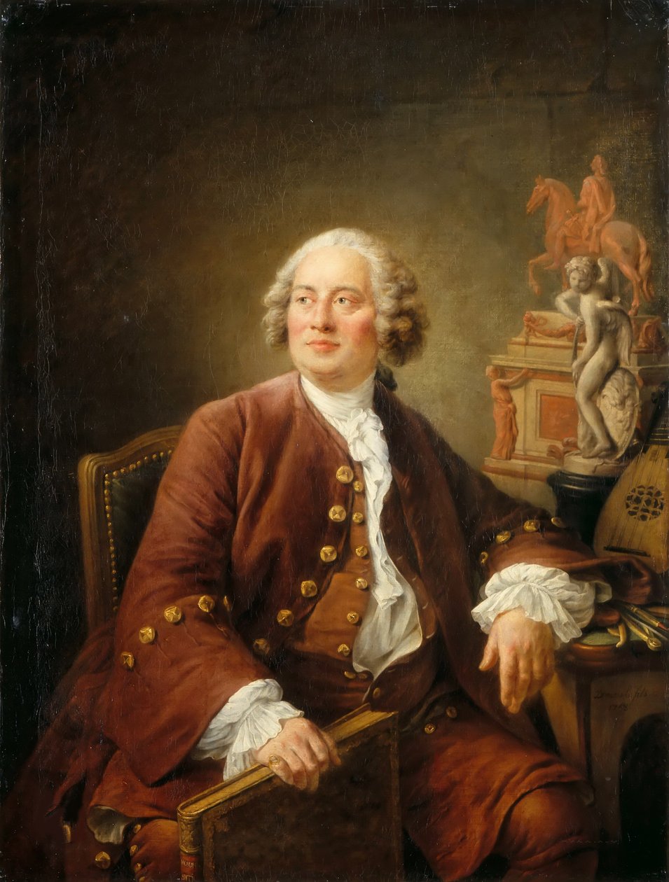 Portret rzeźbiarza Edmé Bouchardona 1698-1762 , 1758. autorstwa Francois Hubert Drouais