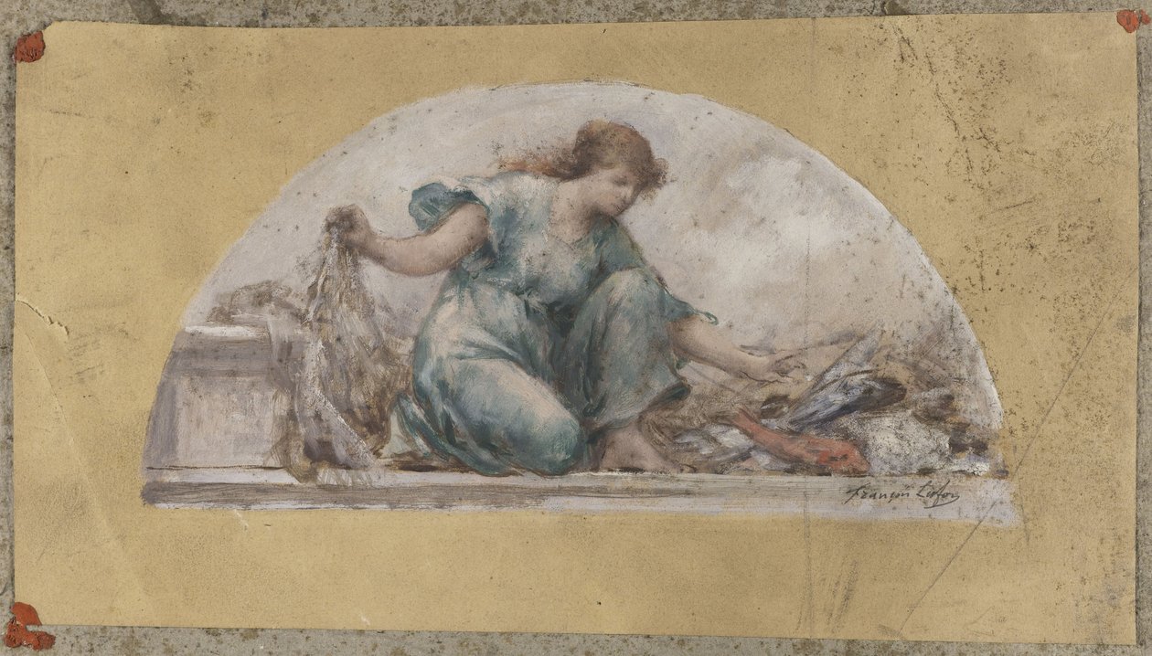 Szkic jadalni La Pêche w paryskim Hôtel de Ville autorstwa Francois Lafon