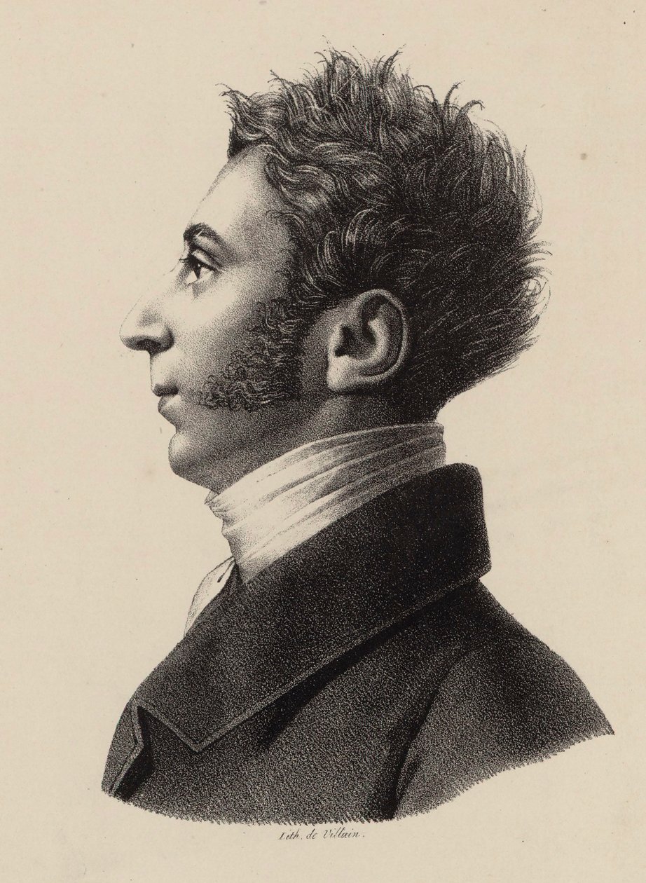 Portret Franza Xaviera Wolfganga Mozarta 1791-1844, lata 20. XIX wieku. autorstwa Francois Le Villain
