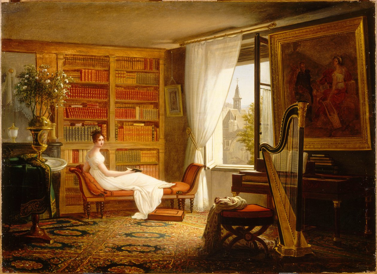Salon Madame Récamier w Abbaye-aux-Bois, 1826. autorstwa Francois Louis Dejuinne