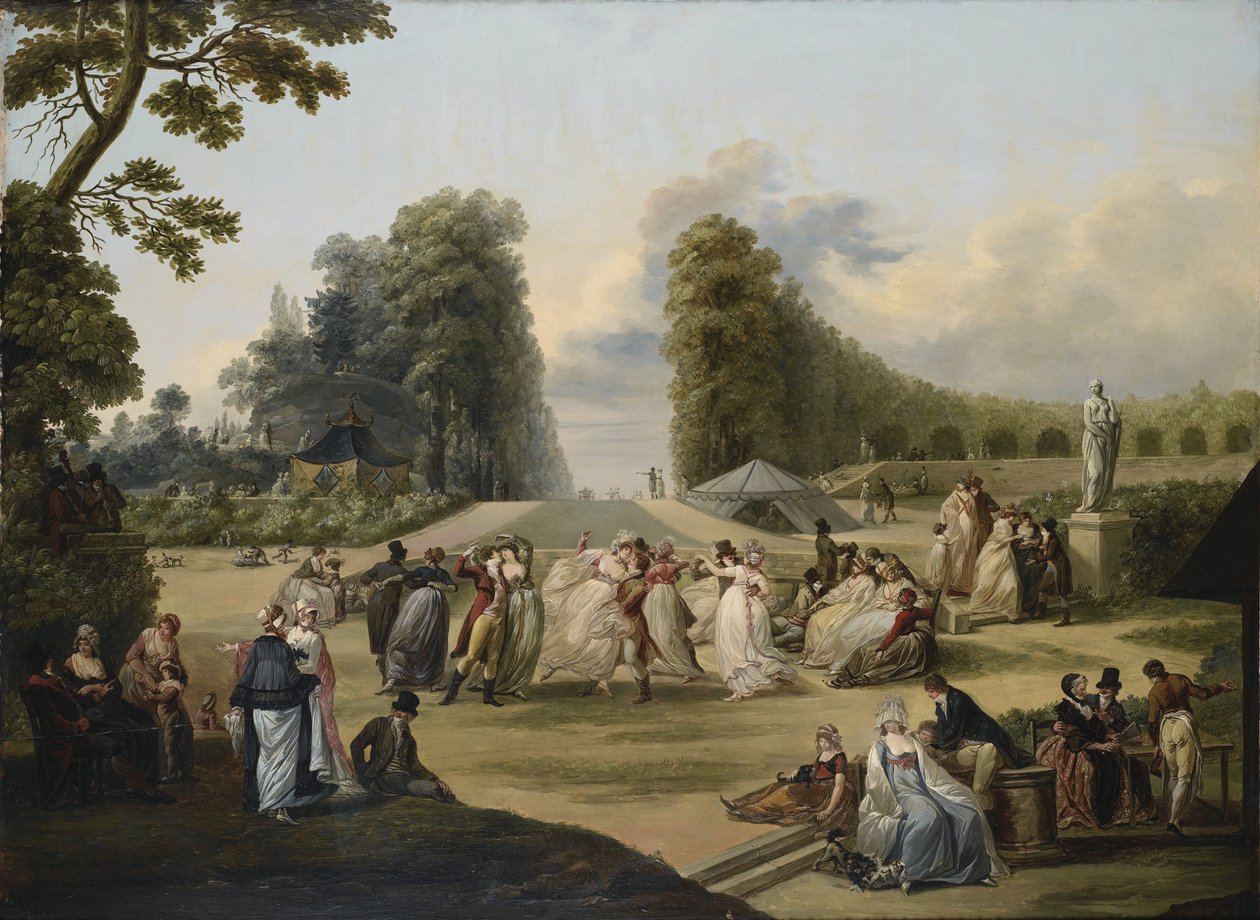 Bal w Ogrodach Tivoli, Paryż, 1799 autorstwa Francois Louis Joseph Watteau