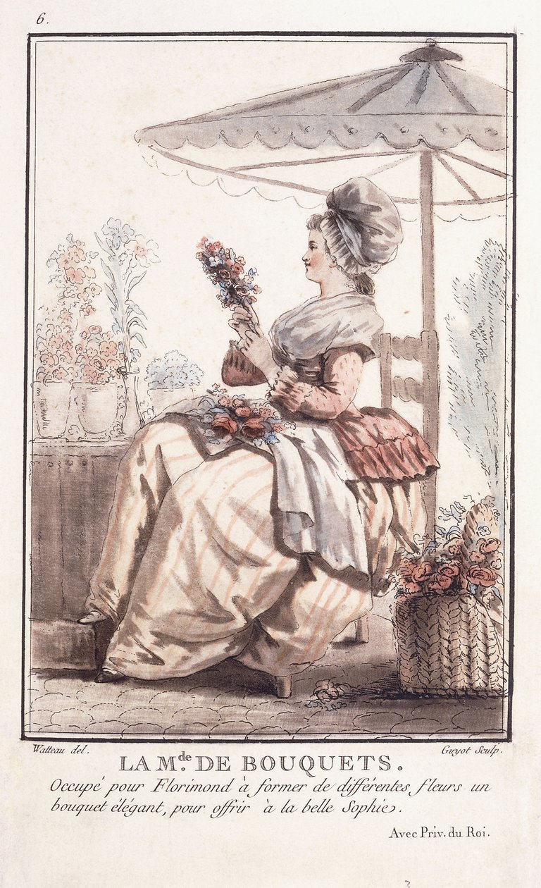 Pan Bukietów, 1786 autorstwa Francois Louis Joseph Watteau