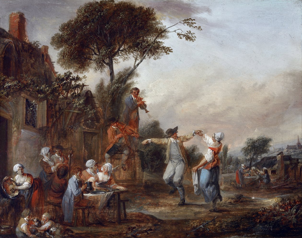 Wiejskie przyjęcie (malarstwo) autorstwa Francois Louis Joseph Watteau