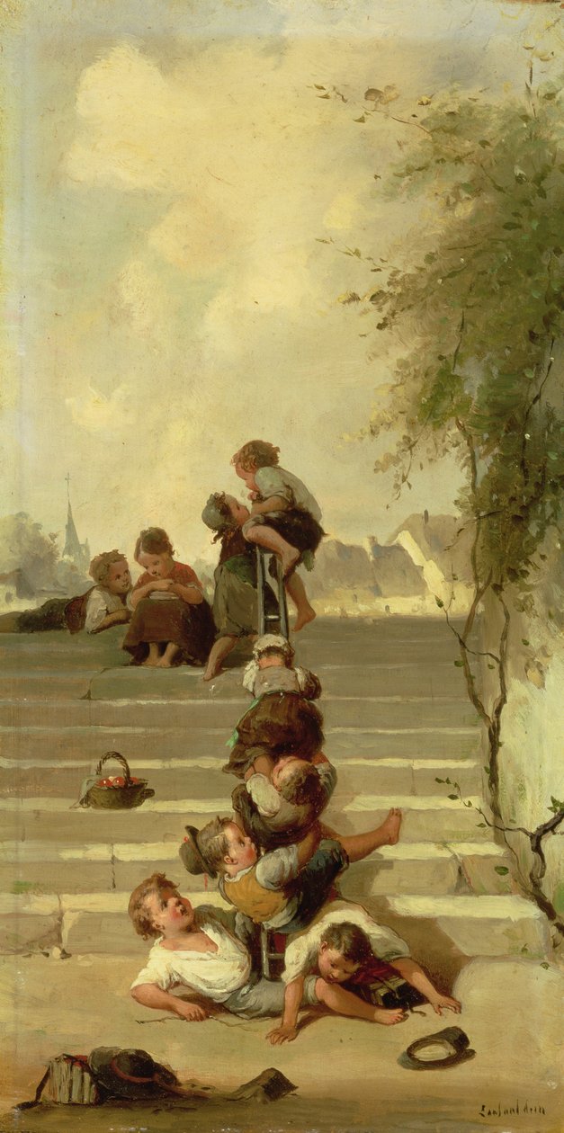 Zjeżdżalnia (olej na płótnie) autorstwa Francois Louis Lanfant de Metz