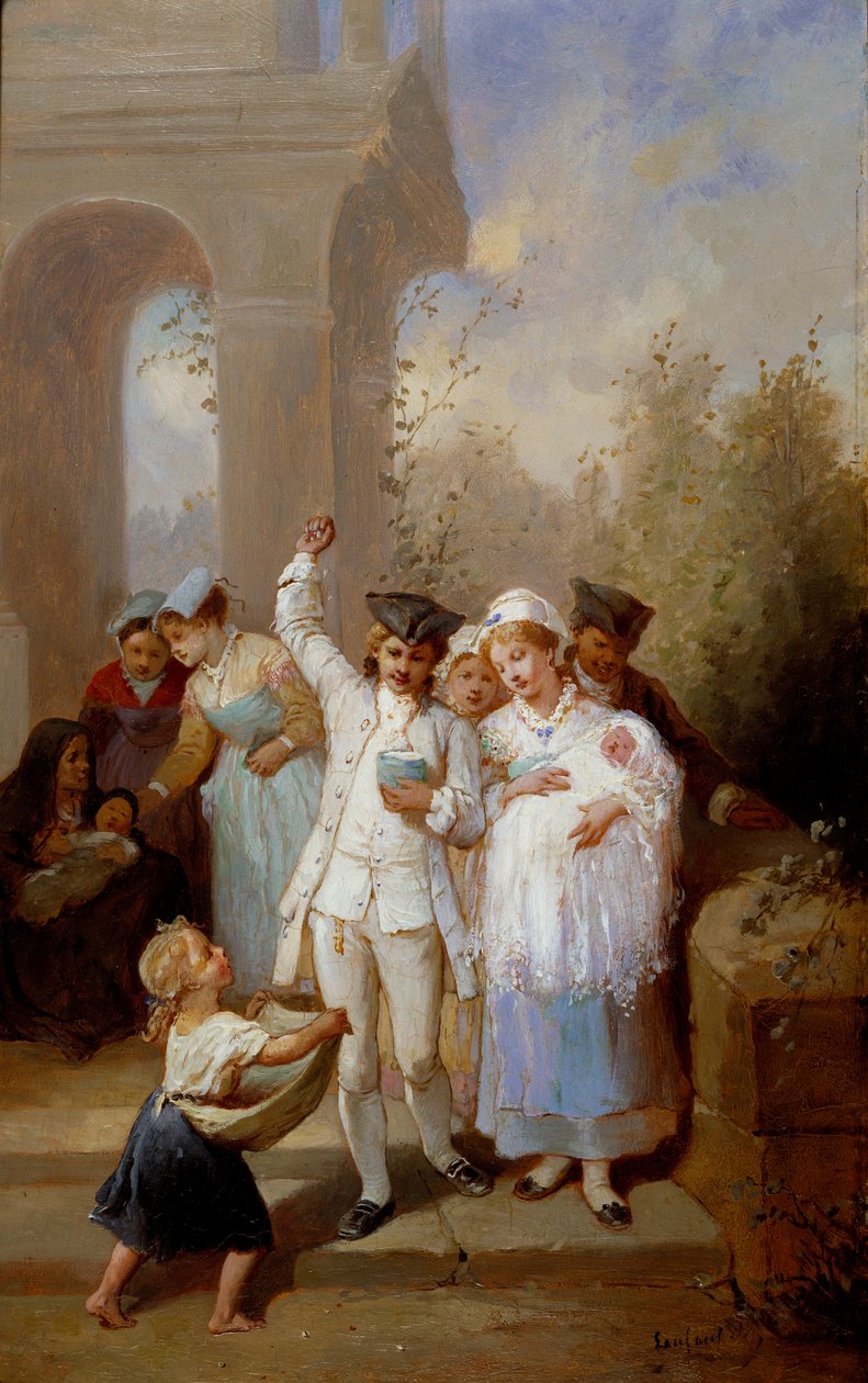 Chrzest Obraz Francois Louis Lanfant dit Lanfant de Metz (1814-1892) XIX-wieczna kolekcja prywatna autorstwa Francois Louis Lanfant de Metz