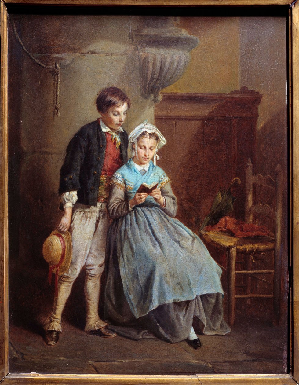 Czytanie Malarstwo Francois Lenfant (1814-1892) XIX-wieczne muzeum sztuk pięknych w Metz autorstwa Francois Louis Lenfant