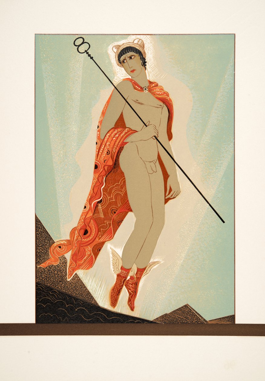 Hermes, z Prométhée Enchaîné by Ajschylos, wyd. 1941 (druk szablonowy) autorstwa Francois Louis Schmied