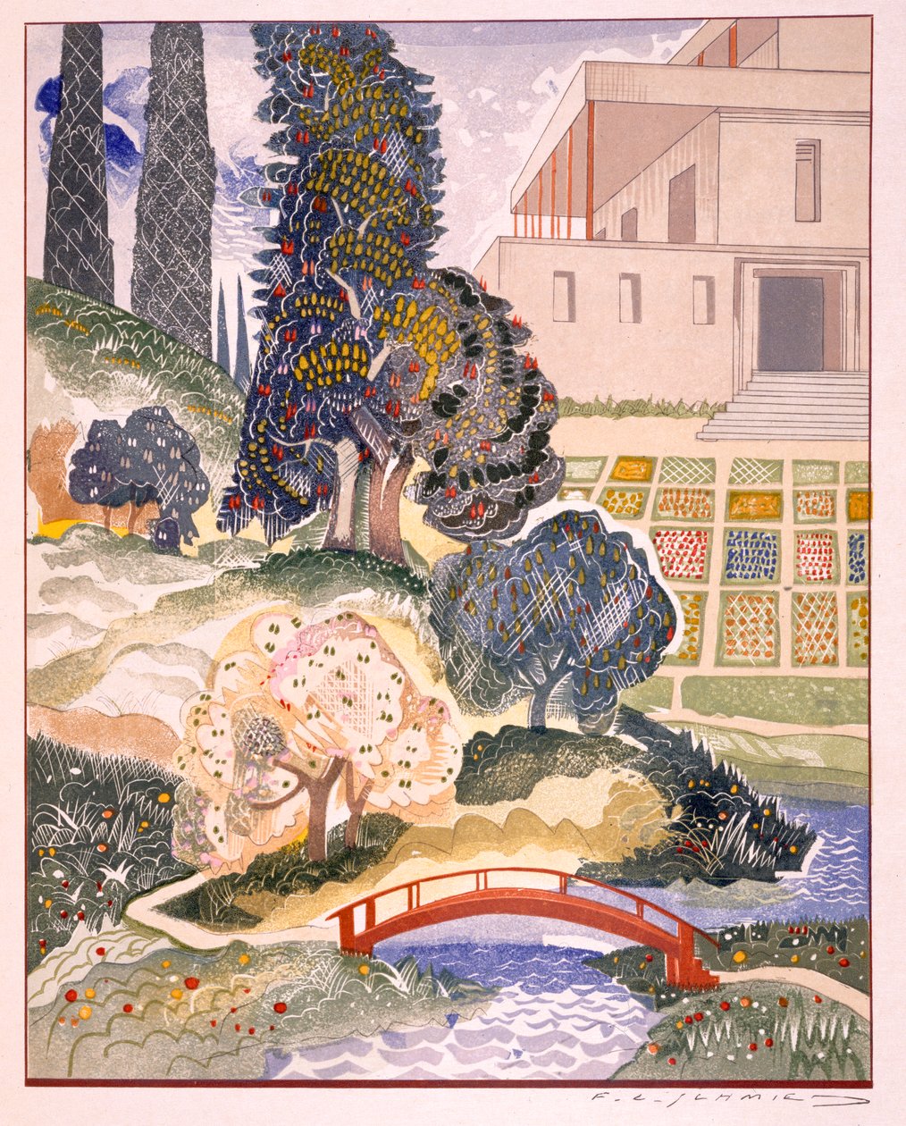 Ilustracja z filmu „Kim”, Rudyard Kipling, wyd. 1930 autorstwa Francois Louis Schmied