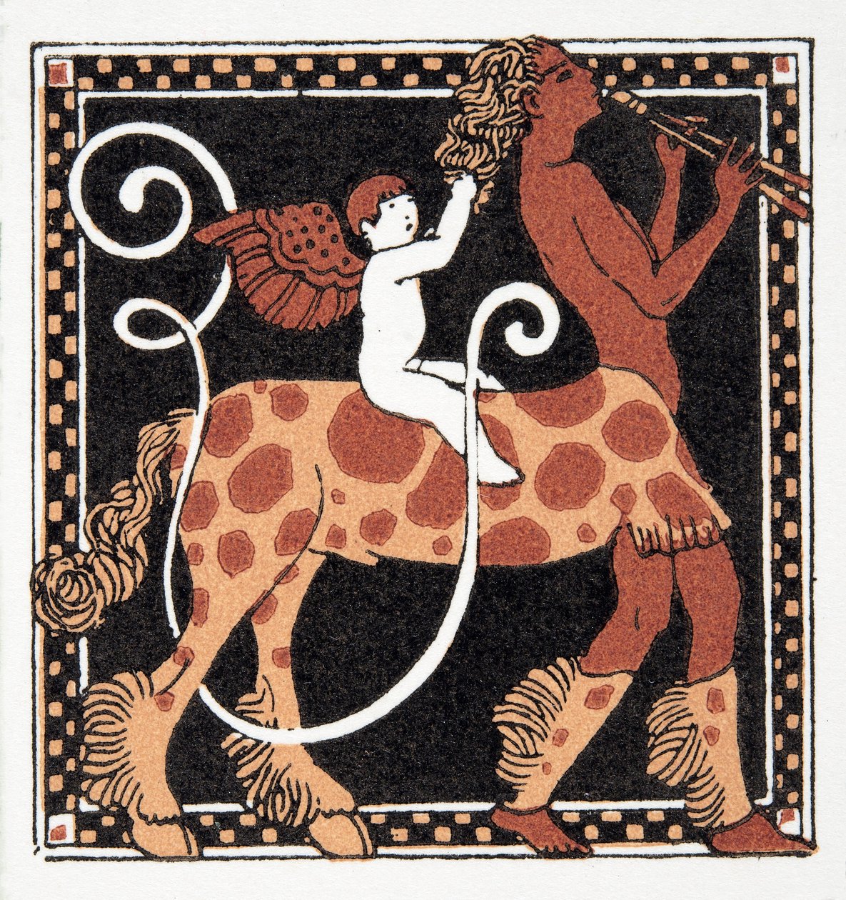 Litera U, z Personages de Comedie, wyd. 1922 (odbitka szablonowa) autorstwa Francois Louis Schmied