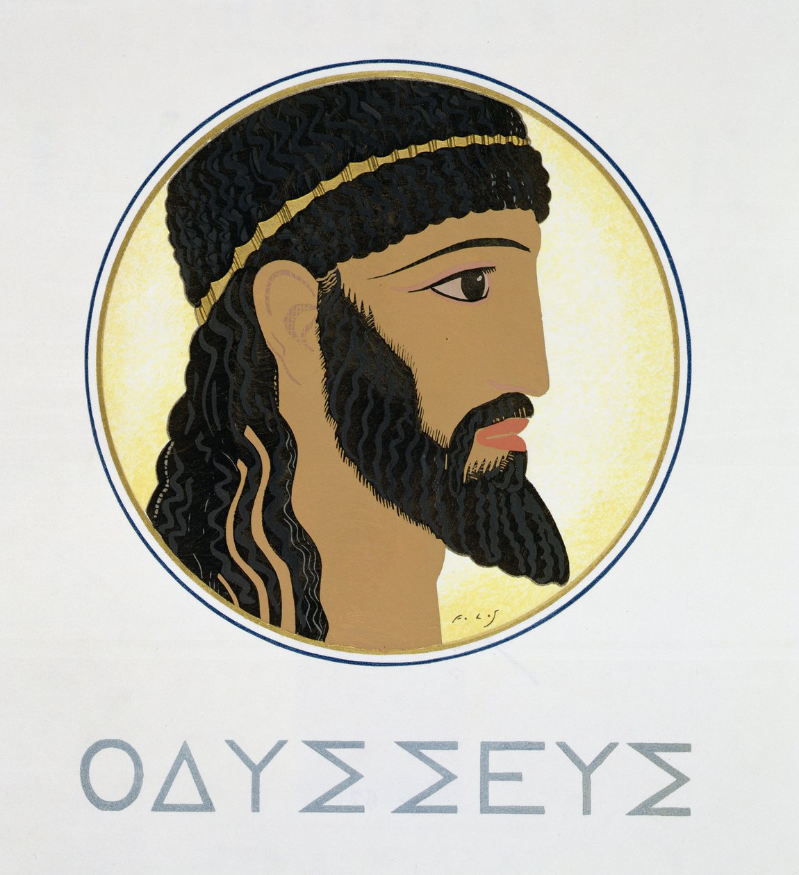 Odyseusz, strona tytułowa „Homer: Odyseja”, wyd. Paryż 1930-33 autorstwa Francois Louis Schmied