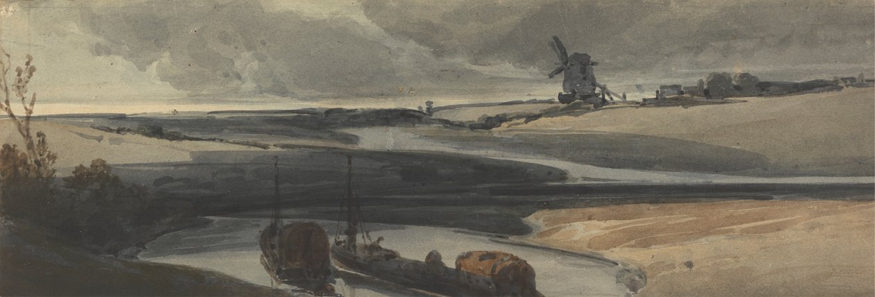 Scena z francuskiego kanału autorstwa Francois Louis Thomas Francia