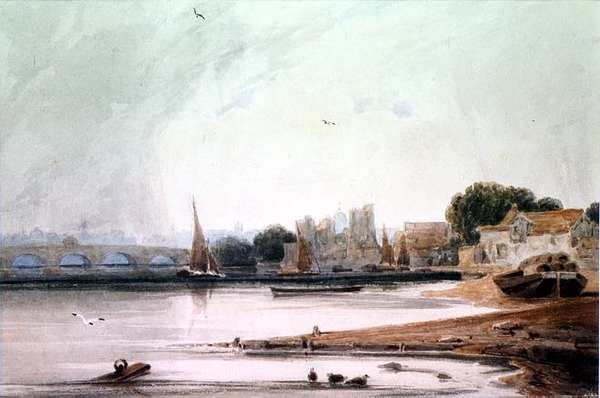 Pałac Lambeth i Most Westminsterski autorstwa Francois Louis Thomas Francia