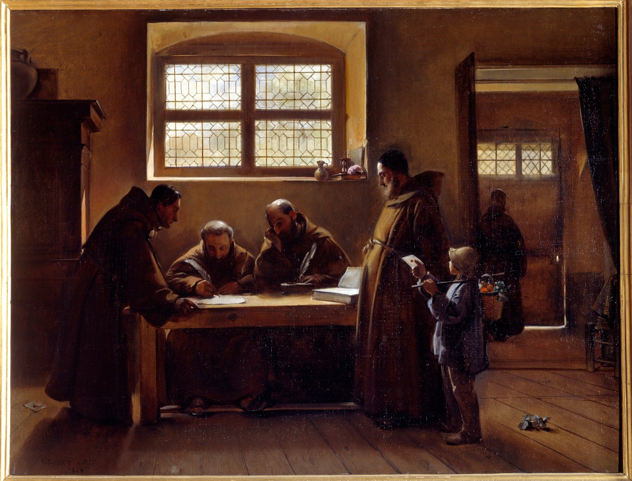 Kapucyni redagują pismo Obraz Francois Mariusa Graneta autorstwa Francois Marius Granet