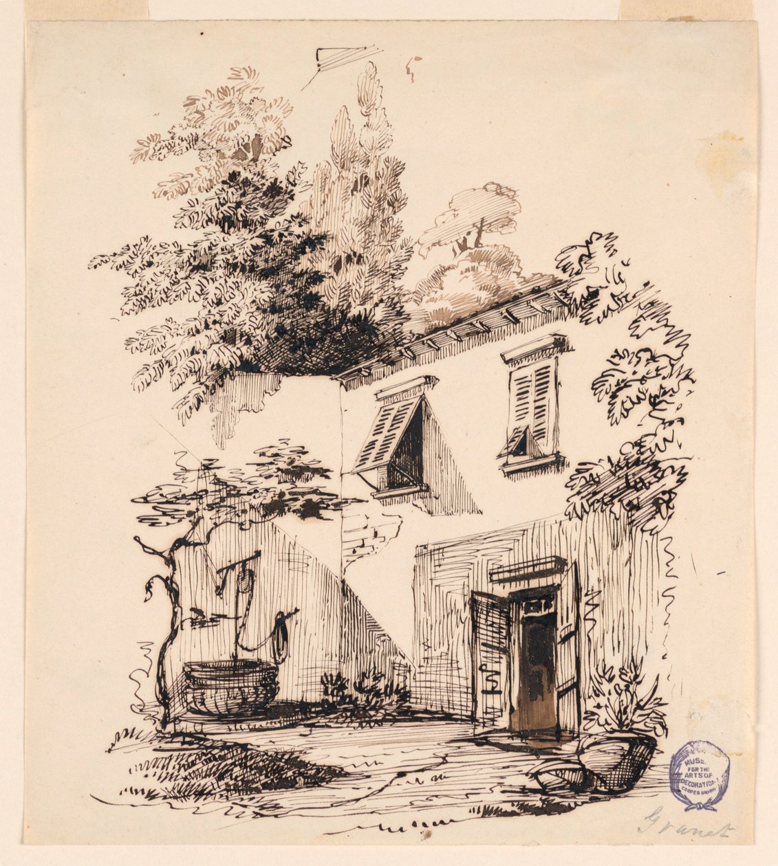 Dziedziniec domu autorstwa Francois Marius Granet