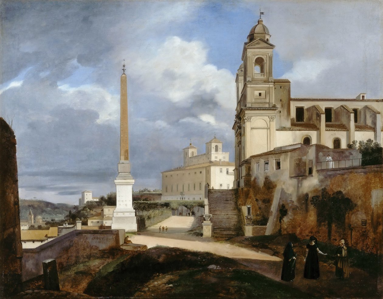 Santa Trinità dei Monti i Villa Medici w Rom autorstwa Francois Marius Granet