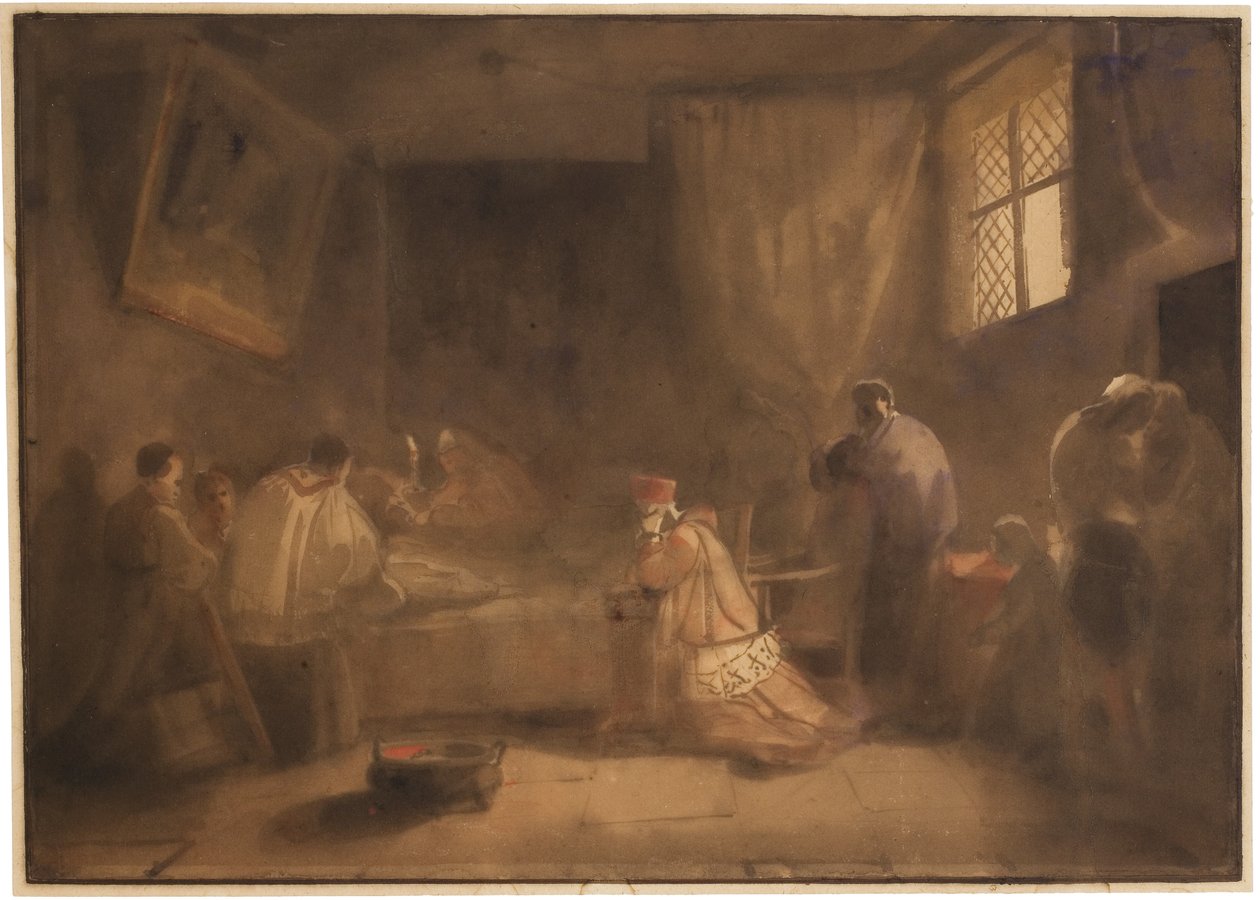 Śmierć Poussina autorstwa Francois Marius Granet