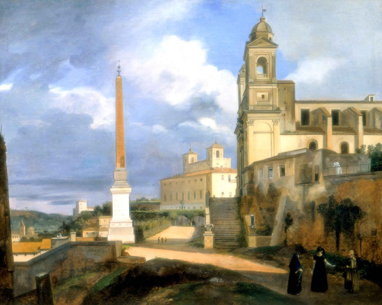 Trójca Gór i willa Medici, Rzym, 1808 autorstwa Francois Marius Granet