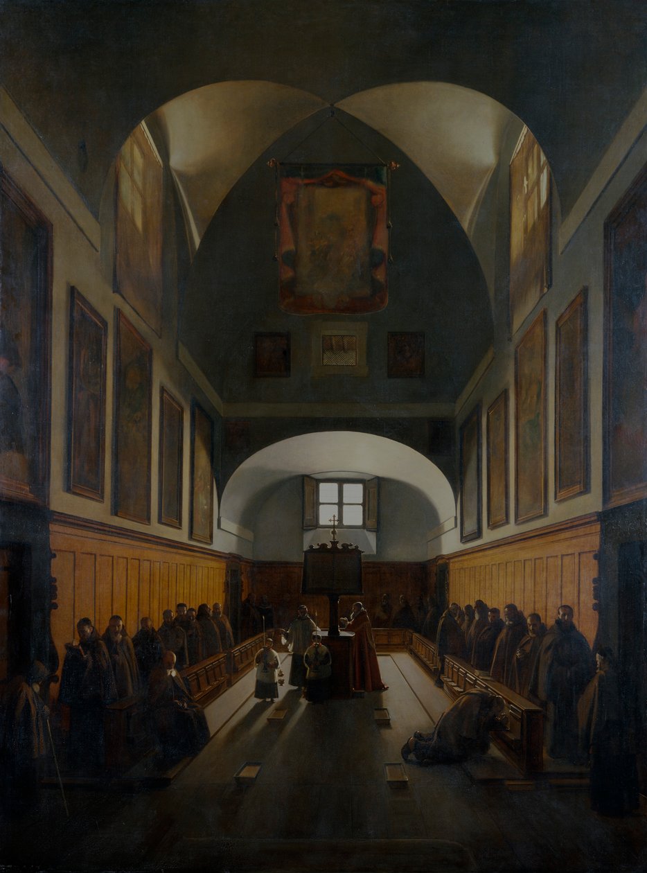 „Chór Kościoła Kapucynów, Rzym”, 1817 r. autorstwa Francois Marius Granet