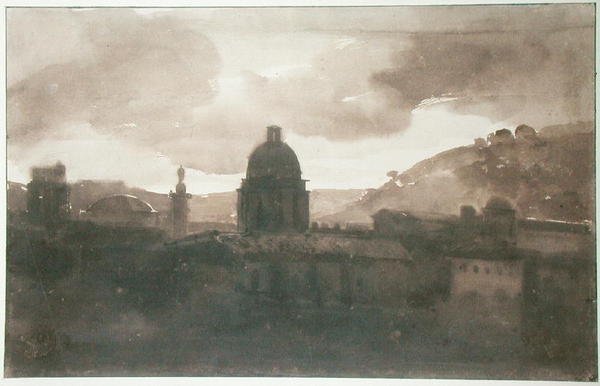 Widok na Rzym z Santa Trinita dei Monti (tusz na papierze) autorstwa Francois Marius Granet