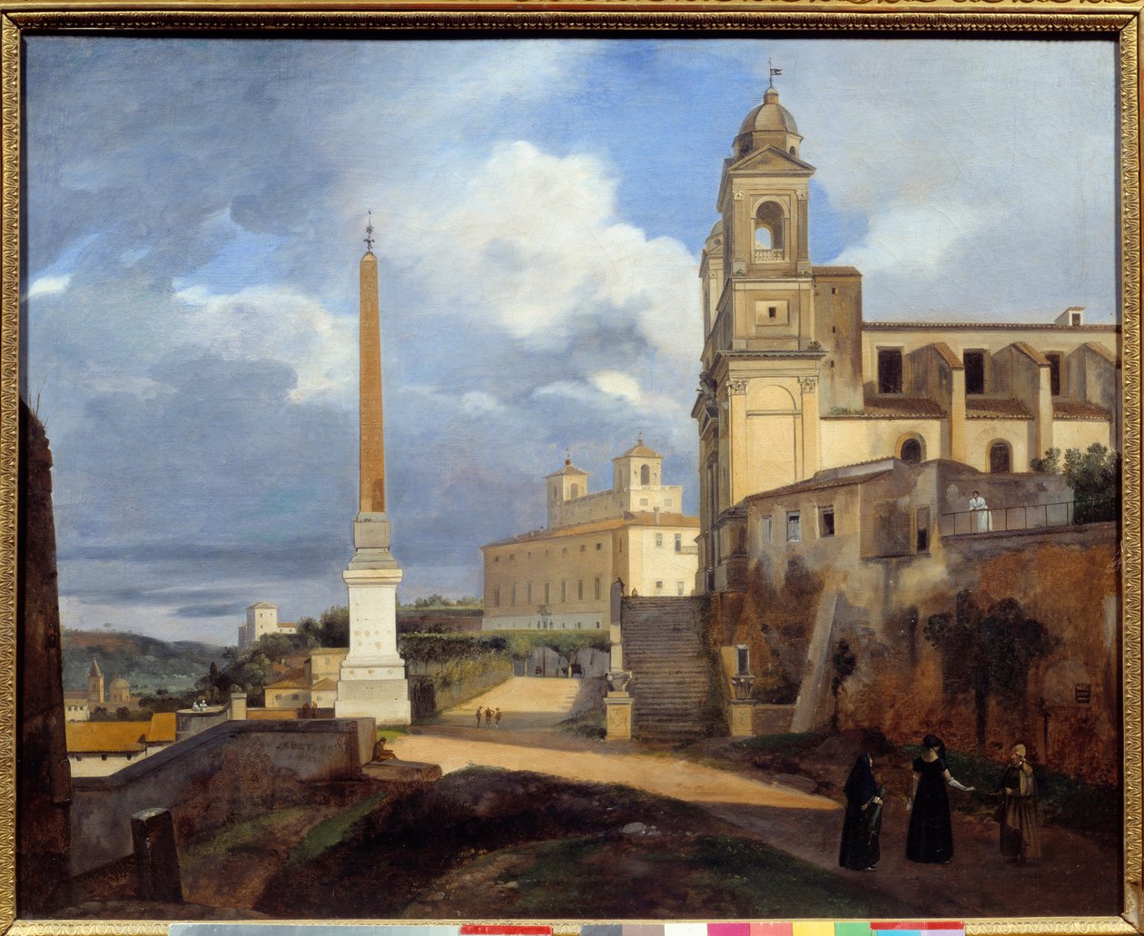 Widok na Trinite des Monts (Trinita dei monti) i Villa Medicis w Rzymie Obraz Francois Marius Granet (1775-1849) 1808 nd. 0,48 x 0,61 m² autorstwa Francois Marius Granet