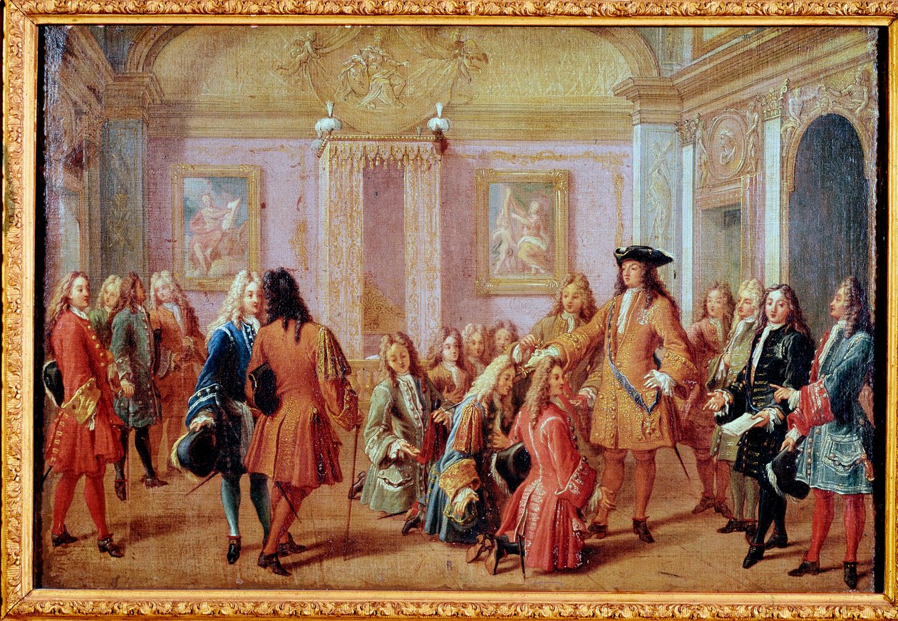 Utworzenie Orderu Świętego Ludwika przez króla Ludwika XIV, 5 maja 1693 (malarstwo autorstwa Francois Marot